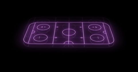 Futuristic Neon Purple Sports Field on Black