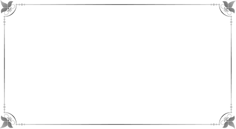 Ornate metal frame with leaf motifs on transparent background