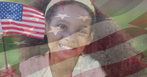 Joyful African American Girl Celebrating United States Patriotism - Download Free Stock Images Pikwizard.com