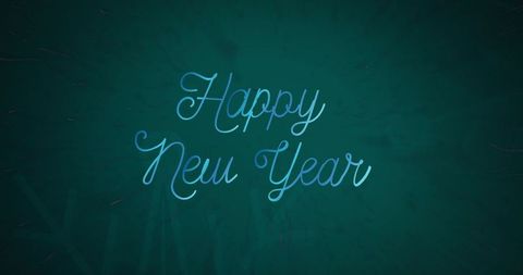 Happy new year greeting with elegant blue text
