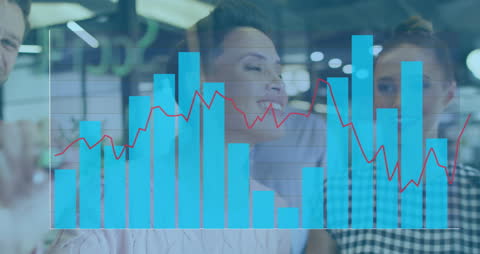 Diverse Team Collaborating on Business Strategy with Graphs