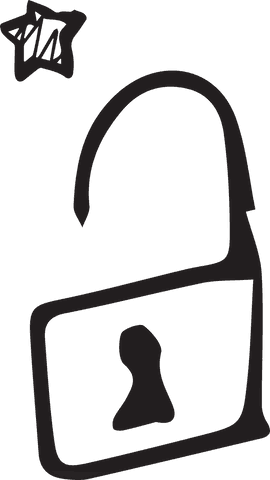 Transparent padlock symbol for security concept isolated