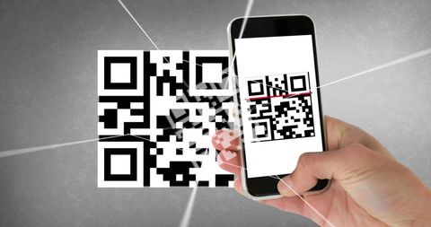 Smartphone scanning qr code for digital transactions