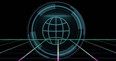 Digital Globe Interface with Futuristic World Scanning Concept