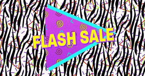 Colorful Flash Sale Banner on Zebra Pattern Background