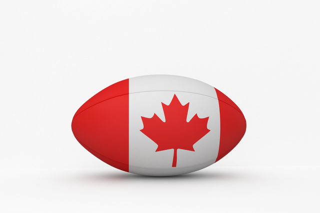 Transparent Canadian Flag Rugby Ball on White Background - Download Free Stock Videos Pikwizard.com