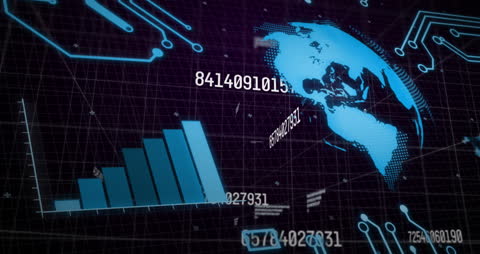 Digital Global Finance and Data Processing Visualization
