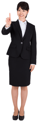 happy asian businesswoman pointing with index finger transparent background - Download Free Stock Videos Pikwizard.com