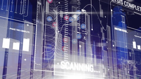 Futuristic Data Processing Over Digital Cityscape