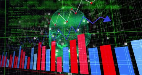 Innovative Data Visualization Overlaying Digital Head Model - Download Free Stock Images Pikwizard.com