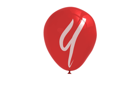 Red Balloon with Dynamic White Shape on Transparent Background