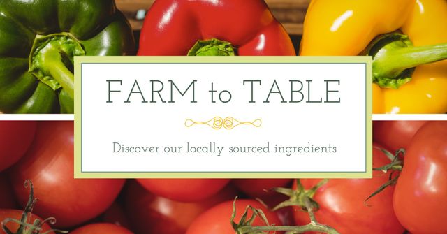 Image features an assortment of colorful peppers and ripe tomatoes in a visually appealing arrangement, emphasizing the concept of fresh, locally sourced ingredients. Ideal for marketing campaigns focusing on healthy eating, farm-to-table restaurants, organic produce advertisements, and local farmers' market promotions.
