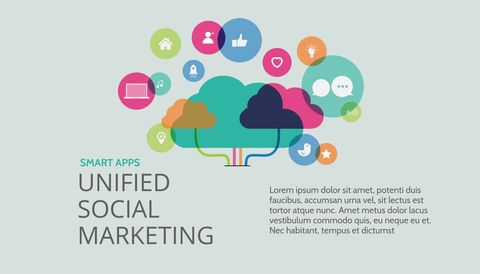 Integrated Social Media Marketing with Cloud Connections - Download Free Stock Templates Pikwizard.com
