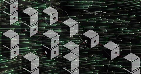 Abstract Blockchain Technology with Digital Connections - Download Free Stock Images Pikwizard.com