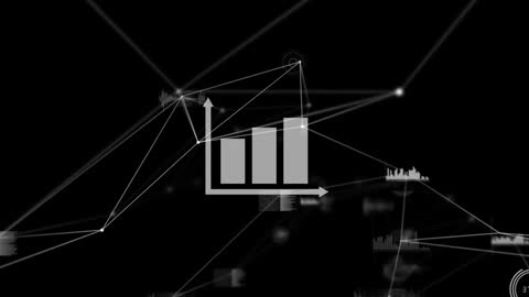Futuristic Data Visualization with Graph and Connectivity Lines
