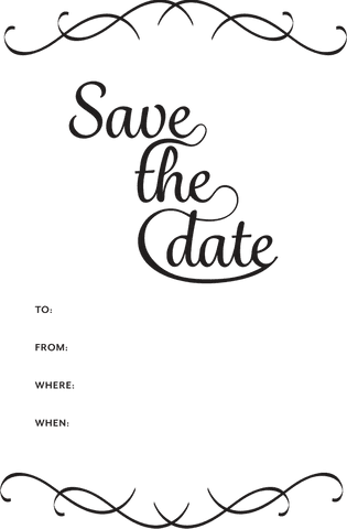 elegant save the date invitation with decorative borders transparent png - Download Free Stock Videos Pikwizard.com