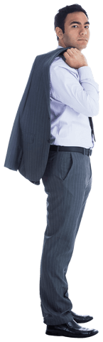 confident businessman standing with jacket on shoulder on transparent background - Download Free Stock Videos Pikwizard.com