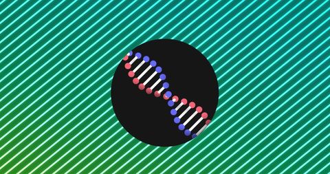 Dna strand with neon stripes abstract background