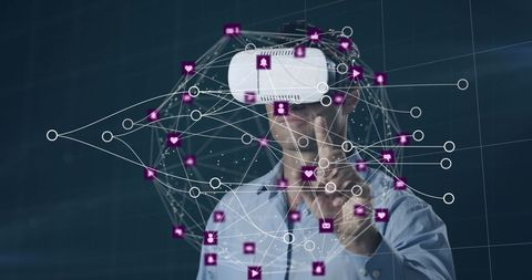 Virtual Reality Concept with Network and Cybersecurity Elements - Download Free Stock Images Pikwizard.com
