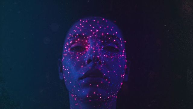 Advanced Face Recognition with Neon Network Overlay Palette Innovation