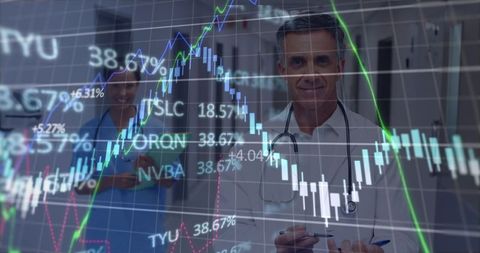 Doctors Analyzing Financial and Medical Data Integration