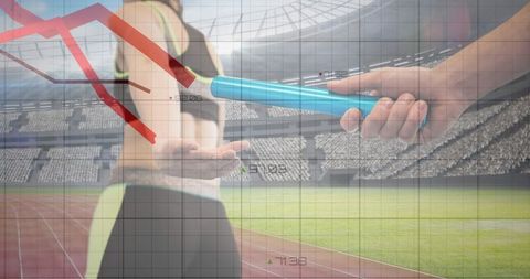 Successful Baton Pass Against Financial Growth Background