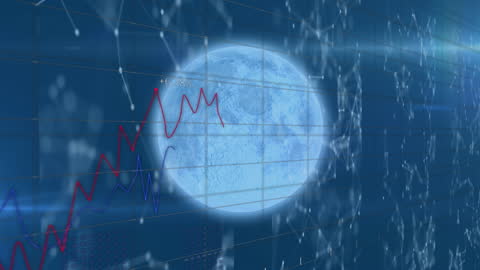 Digital Analysis with Chart Overlay on Earth-Themed Background