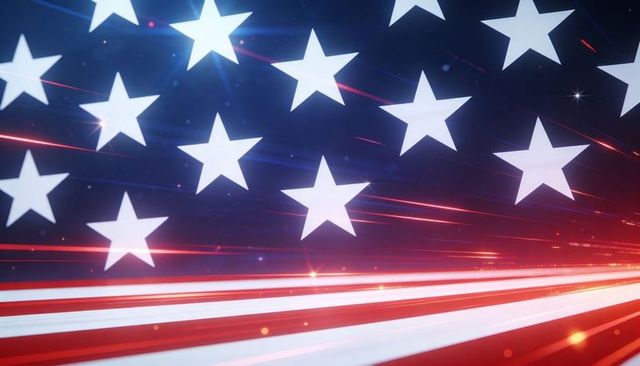 Dynamic american stars and motion stripes abstract background for patriotic campaigns