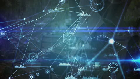 Woman Interacting with Smartphone and Digital Network Overlay Activation