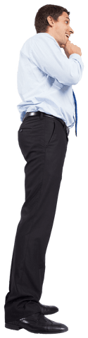Happy Caucasian Businessman Smiling on Transparent Background