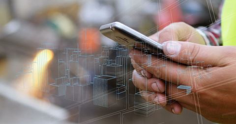 Hands Using Smartphone with Futuristic Data Hologram Concept - Download Free Stock Images Pikwizard.com