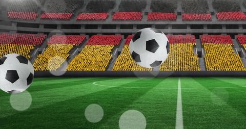 Soccer Balls with German Flag in stadium representation - Download Free Stock Images Pikwizard.com