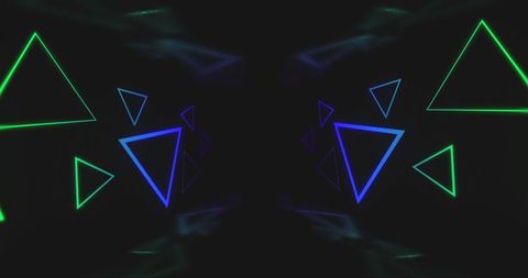 Neon Geometric Triangle Lights Flickering in Dark - Download Free Stock Images Pikwizard.com
