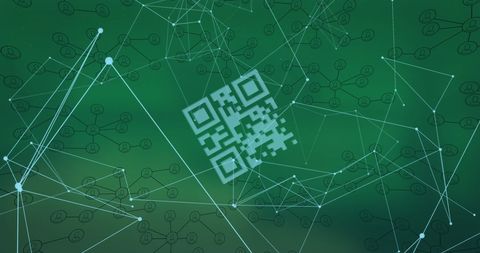 Digital QR Code Connectivity in Abstract Network - Download Free Stock Images Pikwizard.com