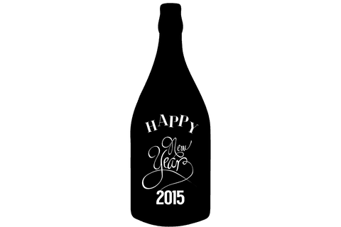 Transparent Happy New Year 2015 Celebration Text with Black Bottle - Download Free Stock Videos Pikwizard.com