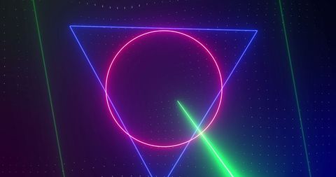 Vibrant Neon Geometric Shapes with Laser Effects - Download Free Stock Images Pikwizard.com