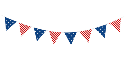 patriotic flag bunting garland on transparent background for celebrations - Download Free Stock Videos Pikwizard.com