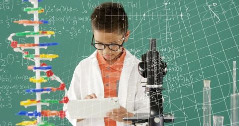 Curious Boy Exploring Science and Technology in Classroom - Download Free Stock Images Pikwizard.com