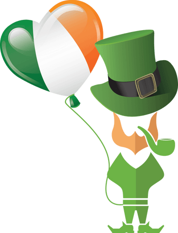 Leprechaun Holding Irish Flag Heart Balloon on Transparent - Download Free Stock Videos Pikwizard.com