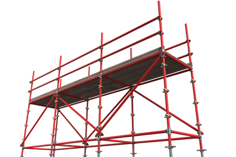 transparent red scaffolding structure with wooden plank 3d rendering - Download Free Stock Videos Pikwizard.com
