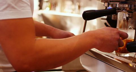 Barista Preparing Fresh Espresso Shot in Coffee Shop - Download Free Stock Images Pikwizard.com