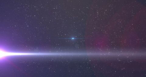 Bright White Light Moving Across Outer Space Towards Single Star - Download Free Stock Images Pikwizard.com