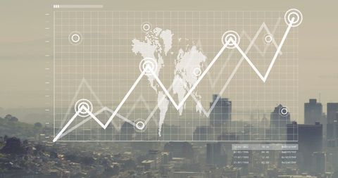 Global Business Analytics over Urban Cityscape - Download Free Stock Images Pikwizard.com