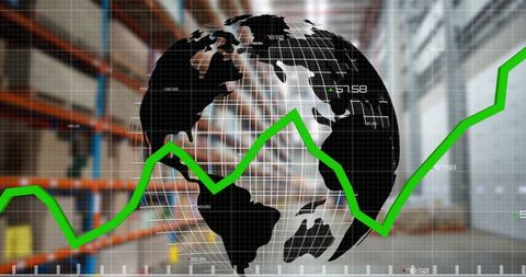 rising global finance with warehouse economic growth concept - Download Free Stock Images Pikwizard.com