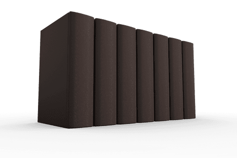 Row of Brown Books on Transparent Background for Education Design