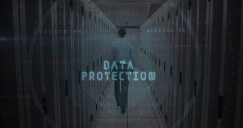 Data Protection and Cybersecurity in Modern Server Room - Download Free Stock Images Pikwizard.com