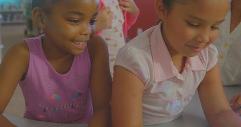 Diverse Children Engaged in Digital Learning Environment