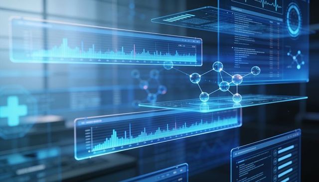 Projecting holographic medical data dashboards with 3d molecular model over tablet
