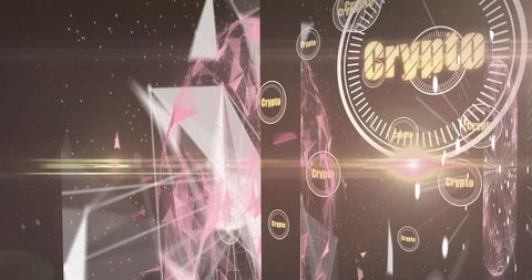 Futuristic cryptocurrency abstract with digital elements