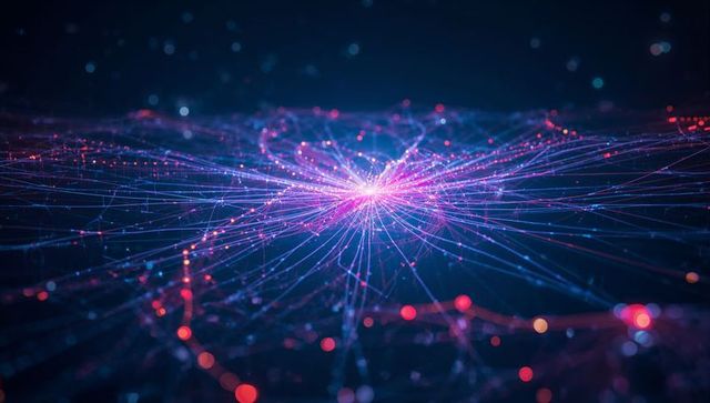 Futuristic Digital Network with Radiating Connections